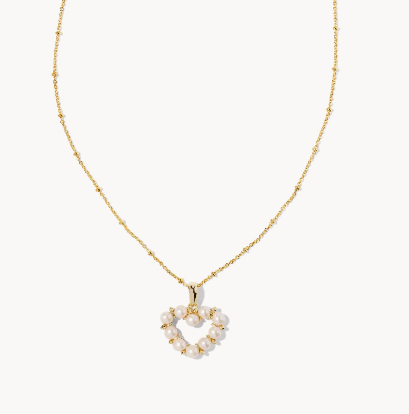 Kendra Scott Gold Ashton Pearl Heart Necklace- SALE