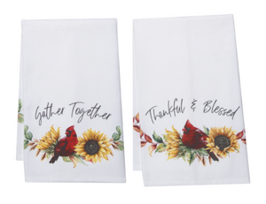 Autumn Cardinal Tea Towel