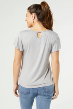 Load image into Gallery viewer, Avery Flutter Sleeve Tee - Silver
