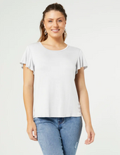 Load image into Gallery viewer, Avery Flutter Sleeve Tee - White
