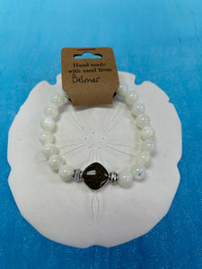 Natural Stone Bracelet withBeach Sand from Belmar, NJ