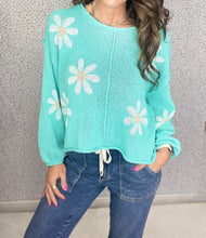 Load image into Gallery viewer, Daisy Crochet Knit Top in Jelly Mint
