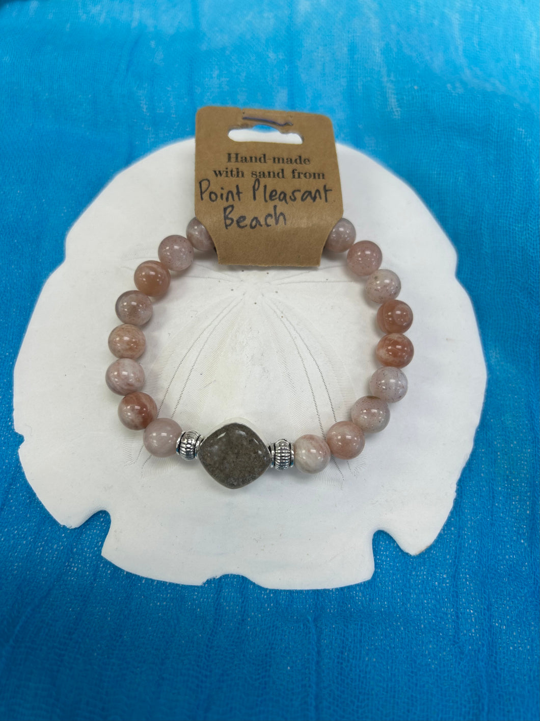 Natural Stone Bracelet with Beach Sand from Point Pleasant Beach, NJ