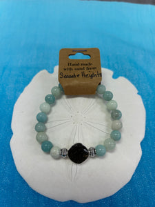 Natural Stone Bracelet with Beach Sand from Seaside Heights, NJ