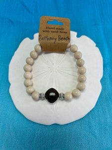 Natural Stone Bracelet with Beach Sand from Bethany Beach, DE