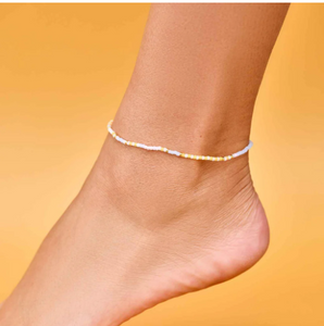 Pura Vida Pineapple Crush Seed Bead Stretch Anklet