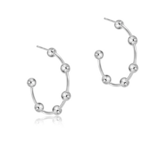Beaded Simplicity 4mm Sterling Silver 1" Post Hoops