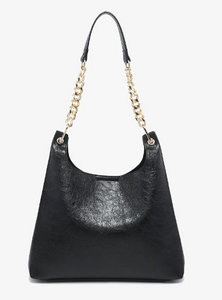 Birch Vegan Gloss Shoulder Bag in Black
