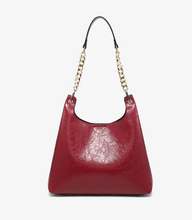 Load image into Gallery viewer, Birch Vegan Gloss Shoulder Bag in Mahogany
