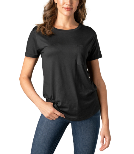 Black Basic Pocket Layering Tee