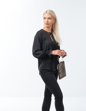 Load image into Gallery viewer, Black Ruffle Sleeve Top
