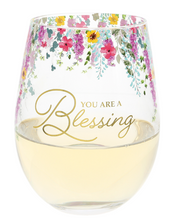 Load image into Gallery viewer, You Are a Blessing Gift Boxed Stemless Wine Glass 17oz
