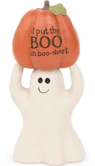 Boo in Boo Sheet Ghost with Pumpkin