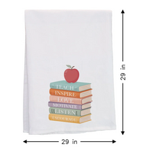 Load image into Gallery viewer, Book Stack With Apple Tea Towel
