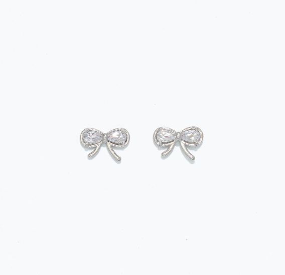 Bow Earrings Gold or Silver by Periwinkle