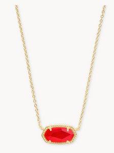 Elisa Red Illusion Gold Necklace