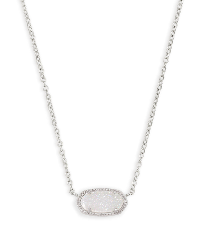 Boxed Elisa Iridescent Drusy Necklace Gold or Silver
