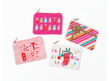 Load image into Gallery viewer, Bright Holiday Beaded Coin Purse
