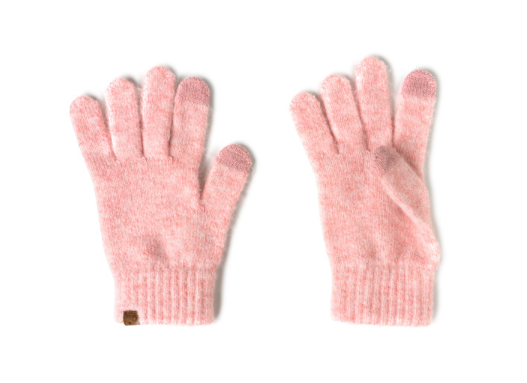 Powder Knit Ultra Soft Gloves Pink