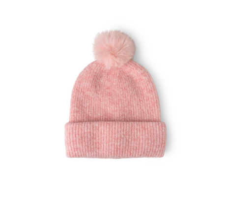 Powder Knit Ultra Soft Pom Hat Pink