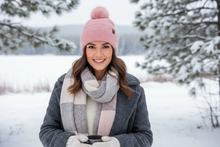 Load image into Gallery viewer, Powder Knit Ultra Soft Pom Hat Pink
