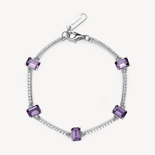 Load image into Gallery viewer, Brosway Silver Rectangle Amethyst Bracelet Fancy by Brosway
