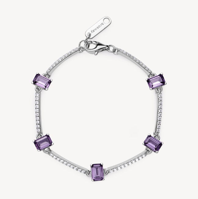 Brosway Silver Rectangle Amethyst Bracelet Fancy by Brosway