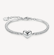 Load image into Gallery viewer, Brosway Chakra LOVE Heart Rhinestone Silver Bracelet
