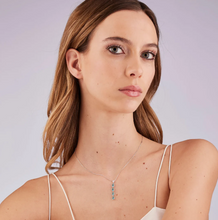 Load image into Gallery viewer, Sterling Silver Necklace with Aqua Green CZ by Brosway
