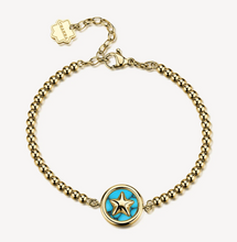 Load image into Gallery viewer, Brosway Chakra PROTECTION Turquoise Star Gold Bracelet
