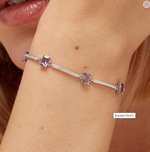 Brosway Silver Rectangle Amethyst Bracelet Fancy by Brosway