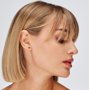Sterling Silver Earrings with Emerald CZ by Brosway