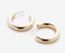 Load image into Gallery viewer, Bryan Anthonys Unstoppable Midi Hoop Earrings 14 KT Gold Plated
