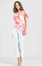 Load image into Gallery viewer, Faux Wrap Side Tie Top Sunset Petals by Clara Sunwoo
