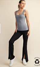 Load image into Gallery viewer, Gray Buttery Soft Fabric Square Neckline Sleeveless Tank Top
