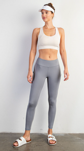 Buttery Soft Basic Leggings with Pockets Rhino Grey