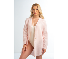 Load image into Gallery viewer, Button Up Beach Coverup in Pink or Lt Blue
