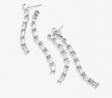 Load image into Gallery viewer, Bryan Anthonys By My Side Baguette Chandelier Earrings Silver
