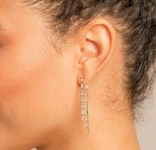 Load image into Gallery viewer, Bryan Anthonys By My Side Baguette Chandelier Earrings Silver
