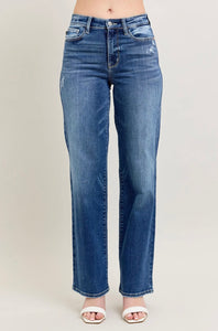 Judy Blue High Waist 90's Straight Leg Jeans dark wash