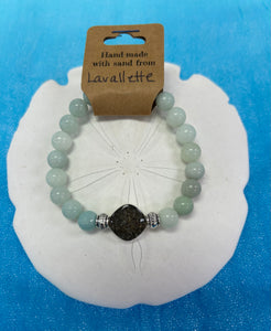 Natural Stone Bracelet with Beach Sand from Lavallette, NJ