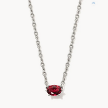 Load image into Gallery viewer, Cailin Rhodium Silver Pendant Necklace in Burgundy Crystal
