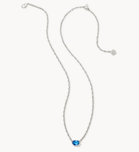 Cailin Pendant Necklace in Rhodium Blue Violet Crystal