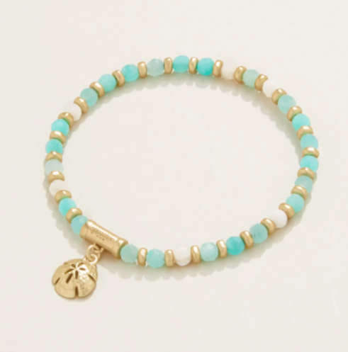 Sand Dollar Stretch Bracelet 4mm Amazonite Beads