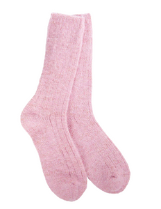 Candy Pink Cozy Crew Socks