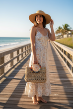 Load image into Gallery viewer, Cappelli Rattan and Beaded Tote Hand Bag Purse
