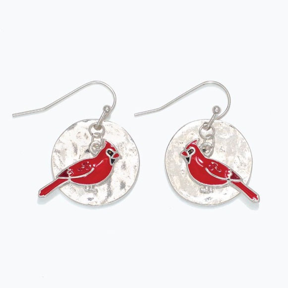 Cardinal Hammered Earrings