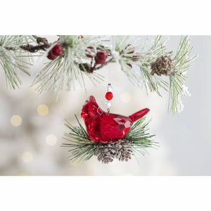 Pine Cardinal Ornament