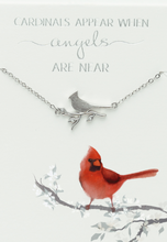 Load image into Gallery viewer, Cardinals Appear- 16.5&quot;-18.5&quot; Silver Plated Necklace With Cubic Zirconia Stones
