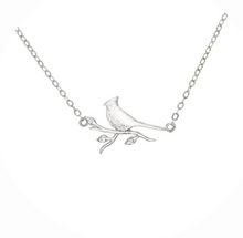 Load image into Gallery viewer, Cardinals Appear- 16.5&quot;-18.5&quot; Silver Plated Necklace With Cubic Zirconia Stones
